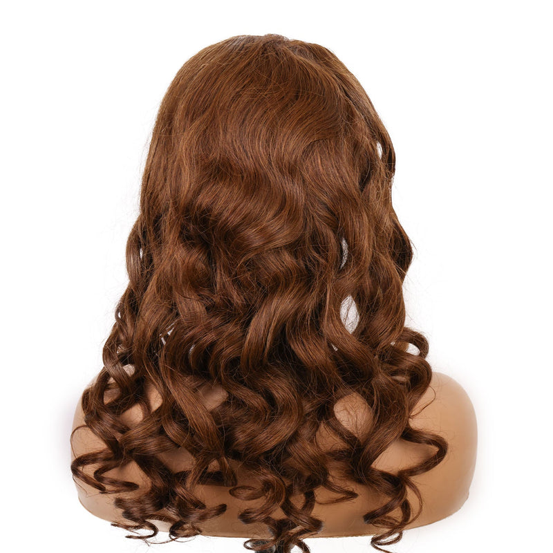 Xrs Beauty Hair Chestnut Brown with Blonde Money Piece Highlights 13x4 Lace Front Wavy Wig [CXW35]