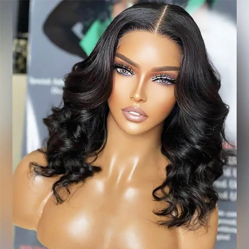 Xrs Beauty Hair 5x5 Skinlike HD Lace Closure Wig Bob Wavy Hair Natural-Pre-Plucked Hairline [BOB56]