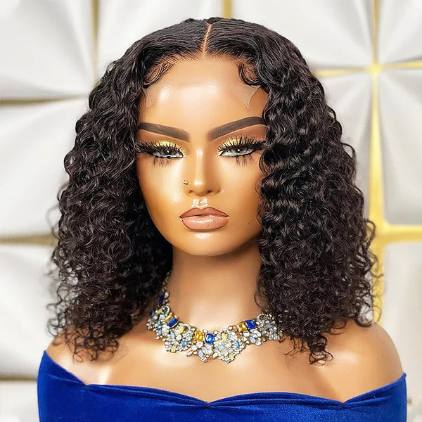 Xrs Beauty Hair 5x5 Skinlike HD Lace Closure Wig Bob Deep Wave Hair Natural-Pre-Plucked Hairline [BOB58]