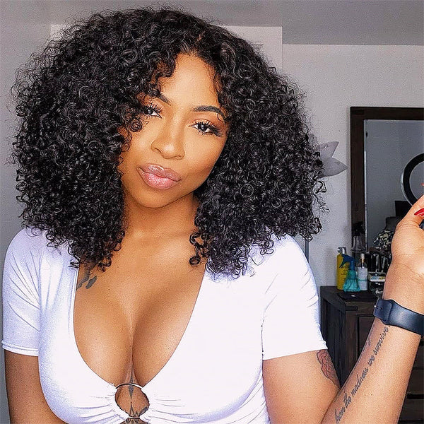 Xrs Beauty Hair 5x5 Skinlike HD Lace Closure Wig Bob Kinky Curly Hair Natural-Pre-Plucked Hairline [BOB60]