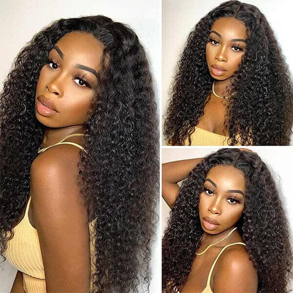 Aligrace Hair 5X5 HD Lace Curly Wig Natural Black