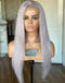 Jessies Wig Grey Color Straight 13x4 Frontal HD Lace Glueless Wig Gray Human Hair Wig