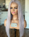 Jessies Wig Grey Color Straight 13x4 Frontal HD Lace Glueless Wig Gray Human Hair Wig