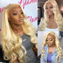 CurlyMe 613 Blonde Virgin Human Hair Body Wave 4 Bundles with 4x4 Closure