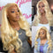 CurlyMe 3 Bundles With Frontal Body Wave 613 Blonde Virgin Hair 13x4 Lace Frontal