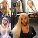 CurlyMe 613 Blonde Virgin Human Hair Straight 4 Bundles with 4x4 Closure