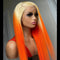Brazilian 13x4 Lace Frontal Wig Straight Style Customized Ombre Honey Blonde 613 Orange Colored Wig