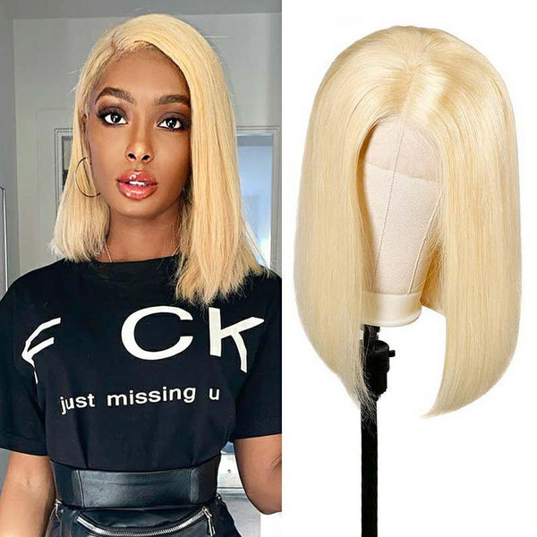 Aligrace 13x4 Lace Front Straight Human Hair BoB wigs 613 Color