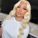 613 Blonde Wig Body Wave Wig T Part Lace Wig 150% Density Transparent Lace Wig