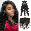 Ali Grace Peruvian Loose Wave Hair Bundles 3 Pcs with 13x4 Lace Frontal