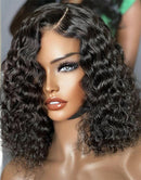 Jessies Wig Glueless Invisible Crystal HD Lace Short Deep Curly 13x4 Lace Front Bob Wig 5x5 Lace Human Hair Wig