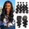 Ali Grace Body Wave Human Hair Bundles 4 Pcs With 4x4 Lace Closure