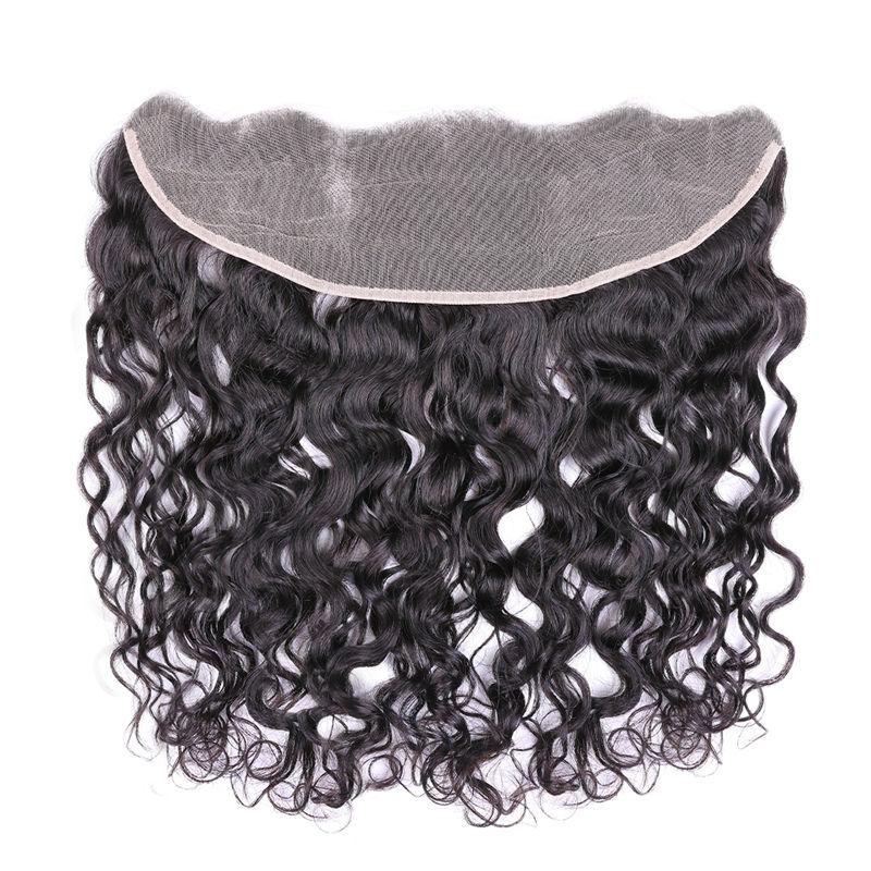 CurlyMe Natural Wave Virgin Human Hair 13x4 Lace Frontal Natural Black