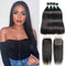 Ali Grace Straight Human Hair Bundles 4 Pcs With 4x4 Lace Closure