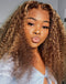 Jessies Wig Ombre Honey Blonde Highlight Curly Human Hair Wigs