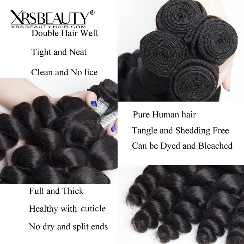 Xrs Beauty Hair 4pcs Loose Wave Brazilian Virgin Hair Bundle [WEFT19]