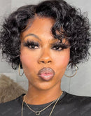 Jessies Wig Flash Deal $79.99 Short Curly Pixie Cut Wigs 13x4 Frontal Wig Glueless Human Hair