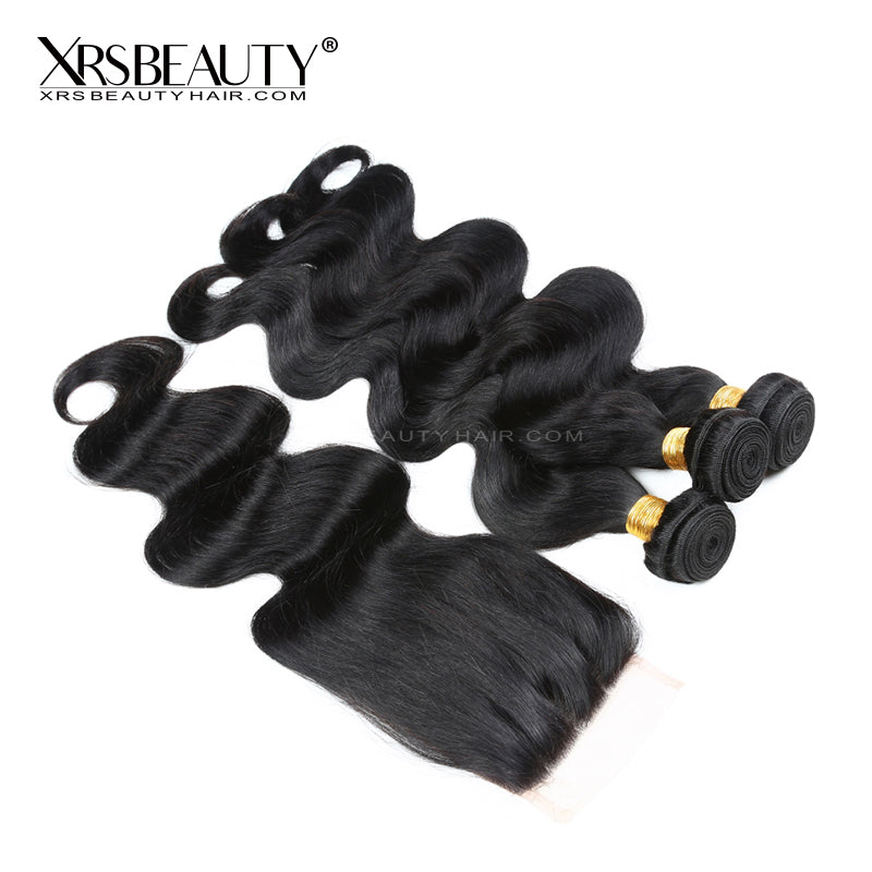 Xrs Beauty Hair 5x5 HD Lace Closure Body Wave With 4 Bundles [CW06]