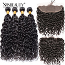 Xrs Beauty Hair 4 Human Hair Water Wave Bundles With 13x4 Lace Frontal [FW04]