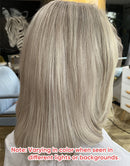 Jessies Wig Layered Bob Natural Highlight Ash Blonde With Dark Roots Color Wig Collar bone length haircuts