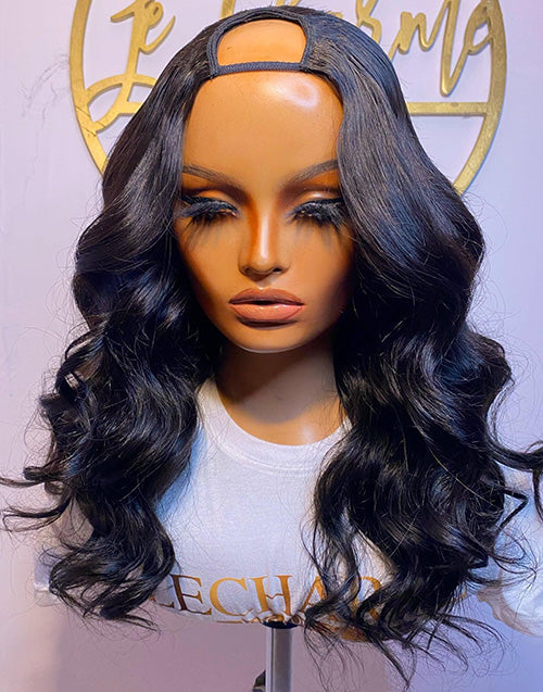 Jessies Wig Real Scalp Body Wave U Part Glueless Human Hair Wig