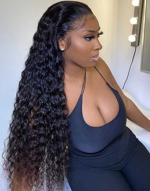 Jessies Wig 4x4 Deep Wave Human Hair Lace Closure Wig /13x4 Frontal Lace Wigs