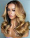 Jessies Wig Clear HD Lace Ombre Honey Blonde Body Wave Human Hair Lace Front Wigs With Highlights