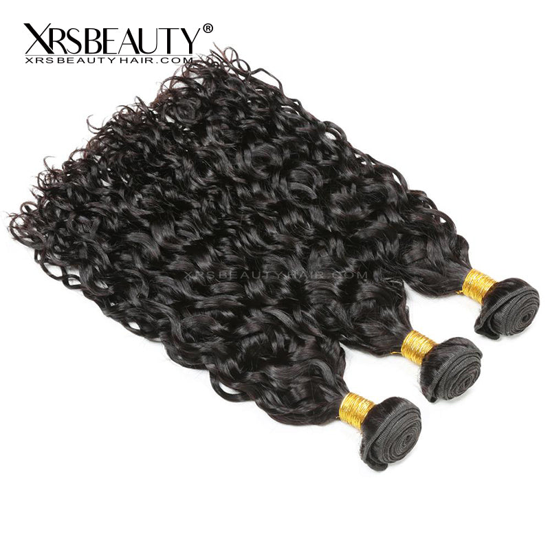 Xrs Beauty Hair 13x4 Water Wave Lace Frontal with 3 Bundles Human Hair [FW01]