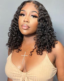 Jessies Wig Flash Deal $89.99 10" Curly 4x4 Lace Bob Glueless Wig Human Hair Preplucked Wig