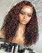 Jessies Wig Ombre Highlight 99J Color 13x4 Curly Lace Front Human Hair Wigs Mix Burgundy 5x5 Lace Closure Wigs