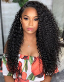 Jessies Wig Upgraded Thin V Part Wig Jerry Curly Glueless Human Hair Wig