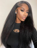 Jessies Wig Kinky Straight 13x4 Lace Front Human Hair Glueless Wig