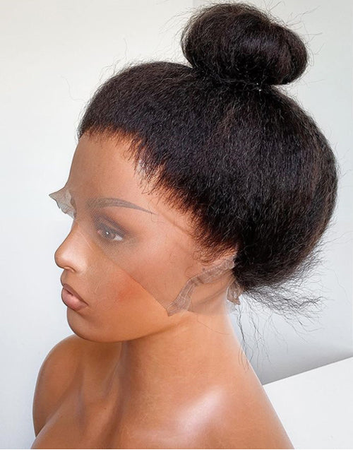 Jessies Wig 360 Full Lace Frontal Wig Kinky Straight Lace Front Human Hair Wigs Can Do Half Up Half Down