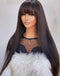 Jessies Wig Straight 13x4 Lace Front Wig With Bangs HD Lace Glueless Human Hair Wig