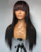 Jessies Wig Straight 13x4 Lace Front Wig With Bangs HD Lace Glueless Human Hair Wig