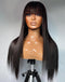 Jessies Wig Straight 13x4 Lace Front Wig With Bangs HD Lace Glueless Human Hair Wig