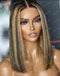 Jessies Wig Highlight Honey Straight Short 13x4 Lace Front Bob Wig Glueless Human Hair Wig