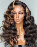 Jessies Wig 5x5 Invisiable Lace Wigs Full Loose Deep Wave Human Hair With Highlights