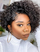 Jessies Wig Flash Deal $79.99 Short Curly Pixie Cut Wigs 13x4 Frontal Wig Glueless Human Hair