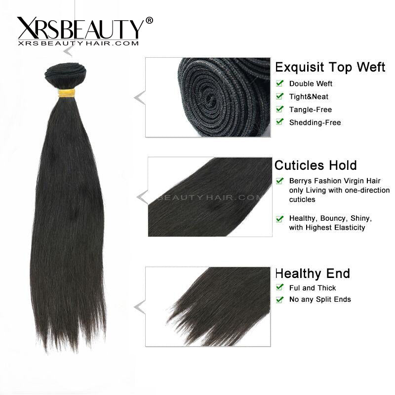 Xrs Beauty Hair 3 Piece Straight Brazilian Hair Virgin Human Hair Bundle [WEFT10]