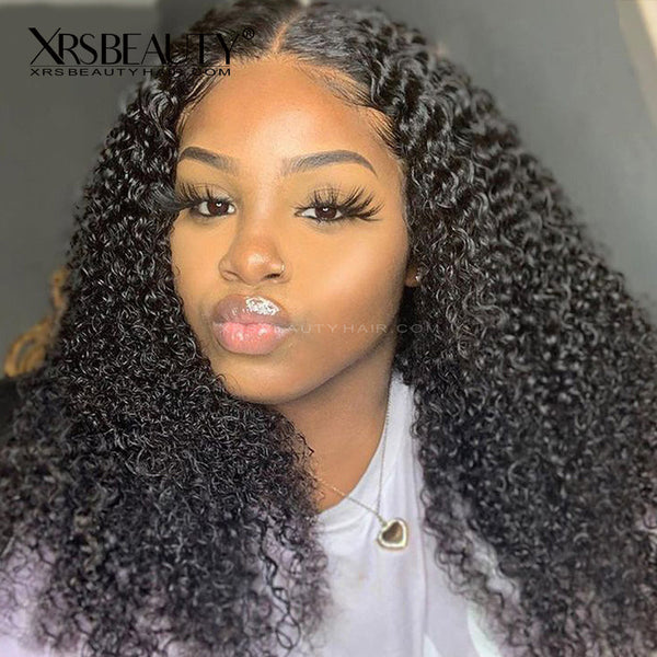 Xrs Beauty Hair Tight Curly 13x5 Lace Front Human Hair Wig Pre Plucked Layered Edge With Baby Hair [LFW08]