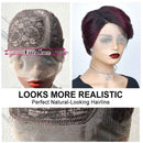 Aligrace T Part Lace Pixie Cut Short BoB Wigs 1B/99J Wigs