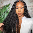 Aligrace 4x4 Lace Closure Kinky Curly Wigs Natural Black Color