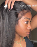 Jessies Wig Crystal HD Lace 4C Kinky Edge Baby Hairline Straight 4x4 Lace Wig Glueless Human Hair Wig