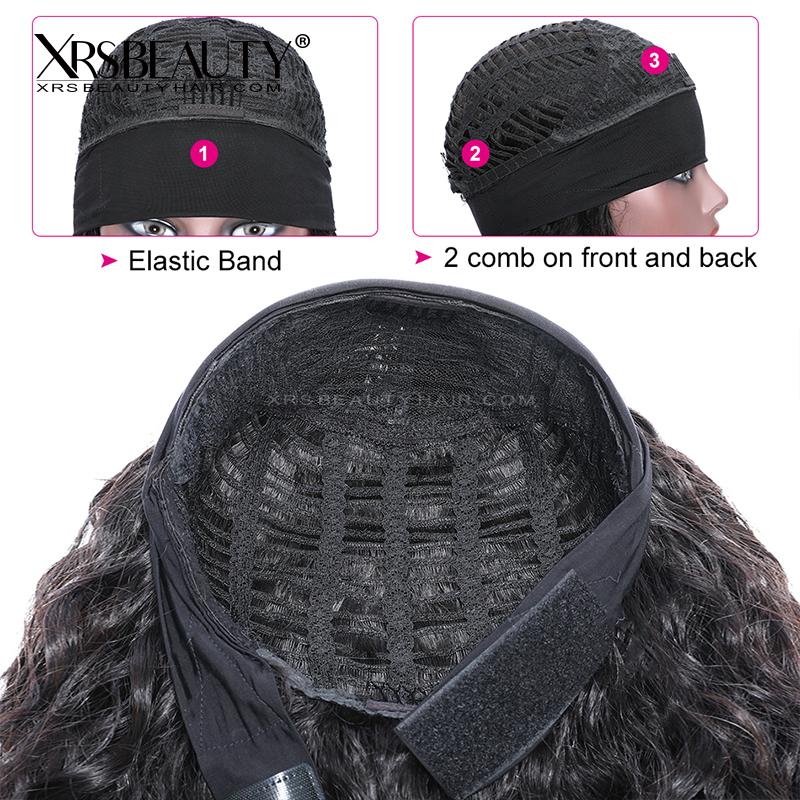 Xrs Beauty Hair 180% Density Yaki Straight Headband Scarf Wig Glueless Human Hair Wig Affordable [HBW05]