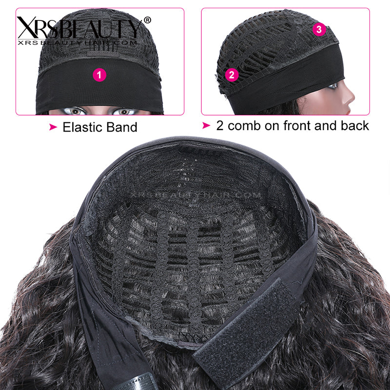 Xrs Beauty Hair 180% Density Water Wave Headband Scarf Wig Glueless Human Hair Wig Affordable [HBW03]