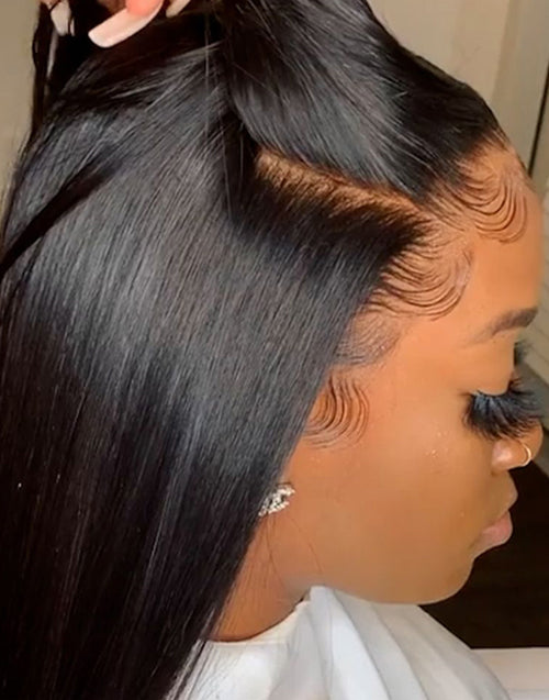 Jessies Wig 360 Lace Front Wig Silky Straight Brazilian Human Hair Wig Can Do High Bun and Ponytail