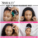 Xrs Beauty Hair 180% Density Yaki Straight Headband Scarf Wig Glueless Human Hair Wig Affordable [HBW05]