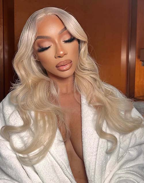 Jessies Wig Blonde Highlight Wavy 13x4 Lace Front Wig Glueless HD Lace Human Hair Wig