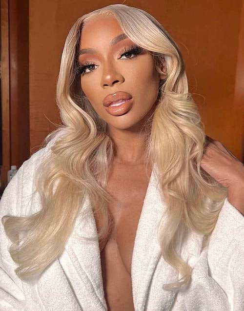 Jessies Wig Blonde Highlight Wavy 13x4 Lace Front Wig Glueless HD Lace Human Hair Wig